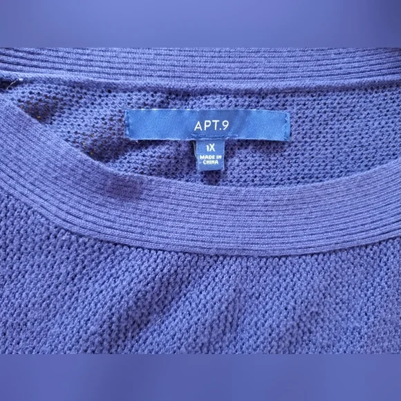 Apt 9 Indigo 3/4 Sleeve Light Sweater - Picture 2 of 8